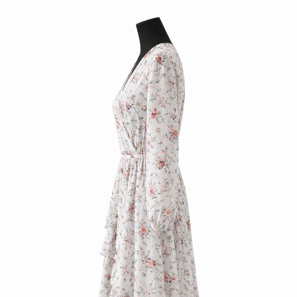 NWOT New York & Company Eva Mendes White Floral Dress Size L - Picture 8 of 12